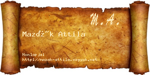Mazák Attila névjegykártya